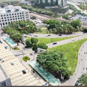 A rendering of the proposed reinvention of Dealey Plaza in Dallas, Texas.