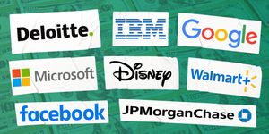 A few company names included in the database